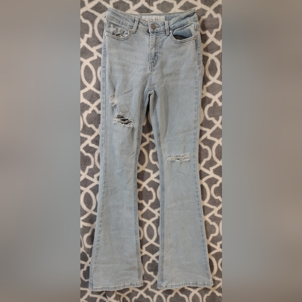 Indigo Rein Women's Jeans Size 1, 24 W 32 L Faded Distressed